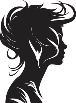 Shadowed Siren Woman Face in Black Ebony Empress Black Woman Face Icon vector