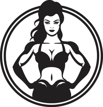 Strong Spirit Woman Fitness Logo in Black Vigorous Vibe Black Icon of Woman Fitness Logo vector