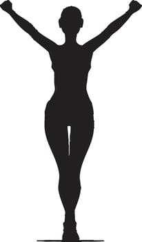 Empowered Essence Black Icon of Woman Fitness Logo Dynamic Drive Woman Fitness Logo in Black vector