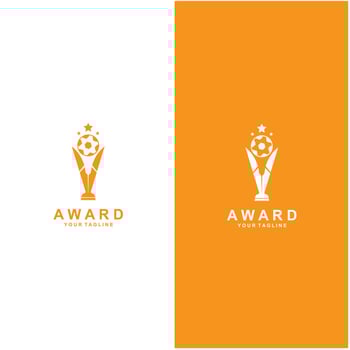 trophy logo design trophy logo for tournament winners and championship awards vector