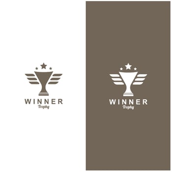 trophy logo design trophy logo for tournament winners and championship awards vector