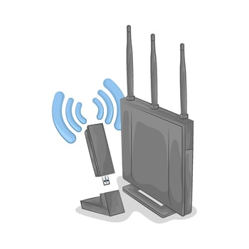 Illustration of wifi router vector
