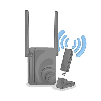 Illustration of wifi router vector
