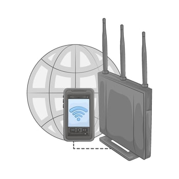 Illustration of wifi router vector