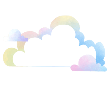 Pastel colored clouds floating in the air and text box png