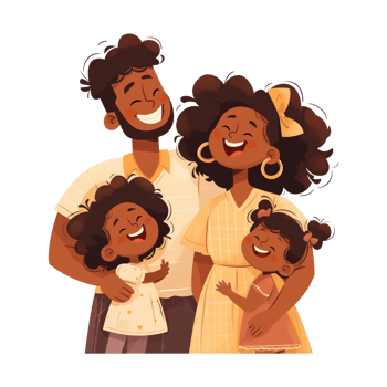 Happy african american family png
