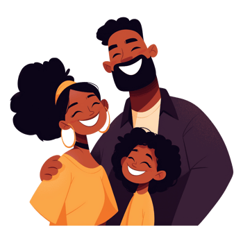 Happy african american family having fun together png