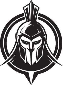 Viking Warrior logo design illustration black and white vector