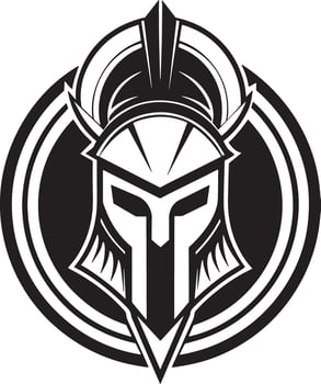 Viking Warrior logo design illustration black and white vector