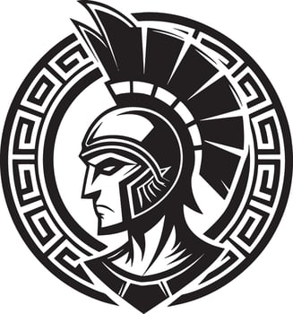 Viking Warrior logo design illustration black and white vector