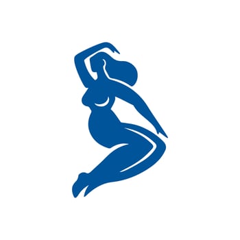 Abstract art of dance chubby female silhouette Matisse inspired contemporary style illustration vector
