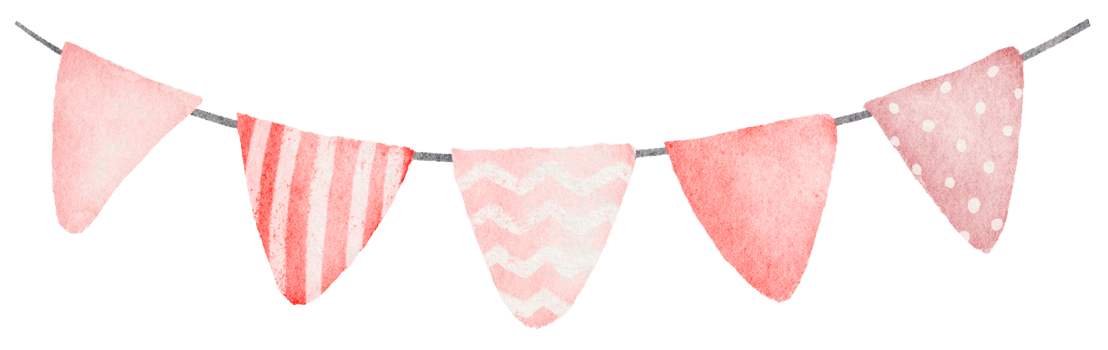 Watercolor Pink Pennant png