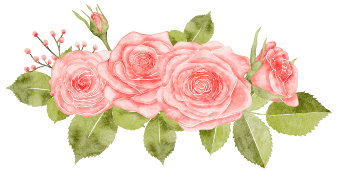 Watercolor Pink Flower Wreath Frame png