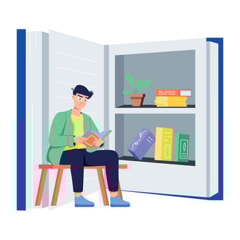 Trendy Reading Boy vector