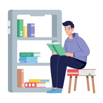 Trendy Ebook Reading vector