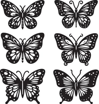 Set of Butterfly illustration vector