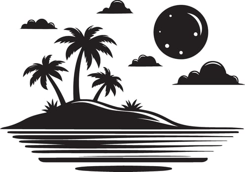 island silhouette on the white background. vector