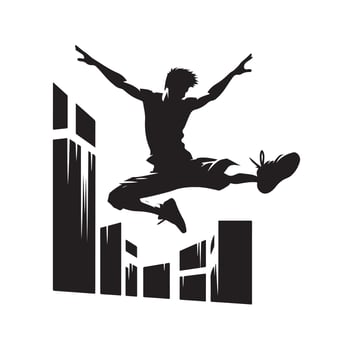 PARKOUR Silhouette Graphic Illustration vector