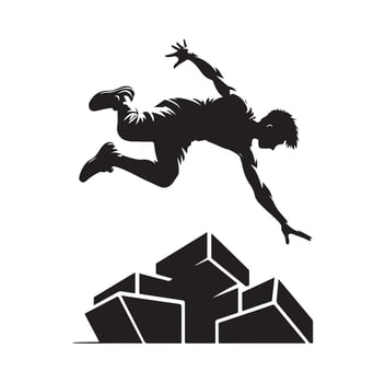 PARKOUR Silhouette Graphic Illustration vector