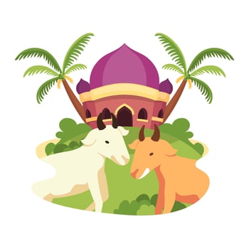 Eid al-Adha celebration illustration background design template. vector