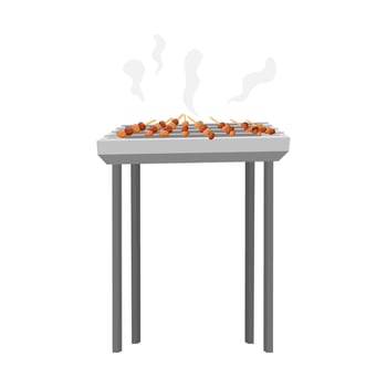 Grilled meat called satay. Indonesian traditional food illustration vector