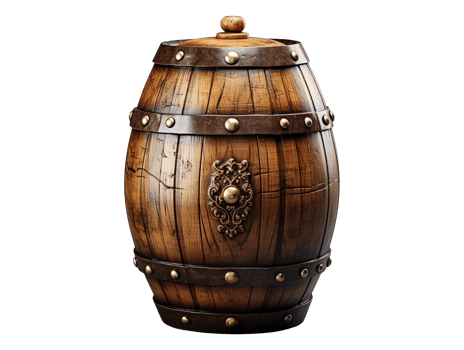 old wooden barrel isolated png