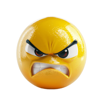 Generated AI Frustration in Pixels Transparent Angry Face Art png