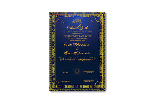 Nikkah Nama Marriage Certificate Or Muslim Marriage Design Template vector