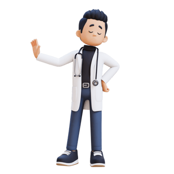 3D Doctor Character in Stop Refusal Pose. Suitable for Medical content png
