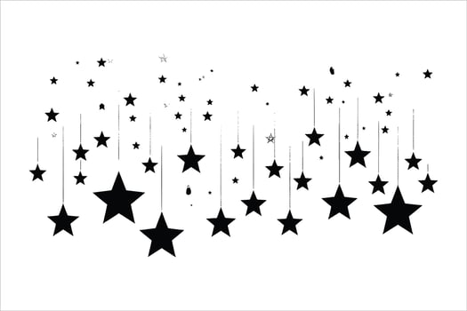 Stars Black and White illustration vector