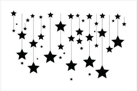 Stars Black and White illustration vector