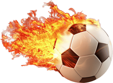 Fiery Soccer Ball in Motion. png