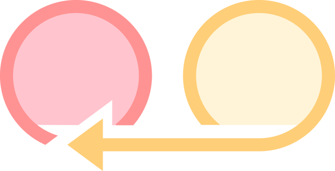 mind map circle arrow flat color Icon. png