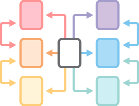 mind map man arrow flat color Icon. png