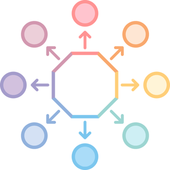 mind map arrow flat color Icon. png