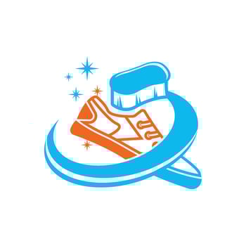 Shoe washing logo icon design illustration vector