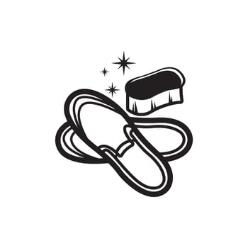 Shoe washing logo icon design illustration vector
