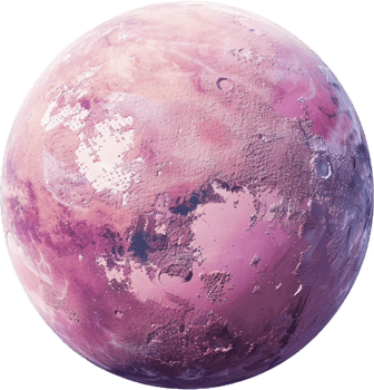 Vibrant Pink Frosted Decorative Sphere. png