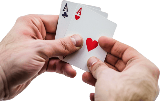 Hand Holding Ace of Hearts Card. png
