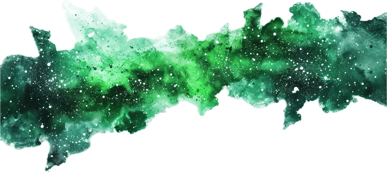 Abstract Green Nebula in Space. png