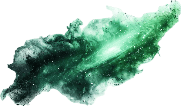 Abstract Green Nebula in Space. png