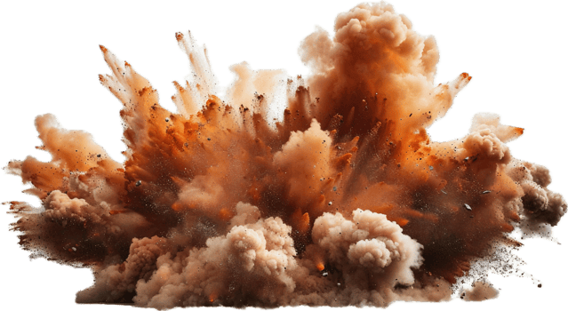 Massive Explosion with Smoke and Debris. png
