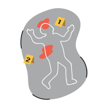 Murder scene icon clipart avatar logotype isolated illustration vector