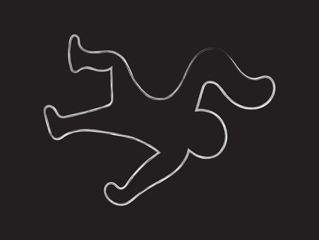 A Typical Crime Scene Chalk Illustration vector
