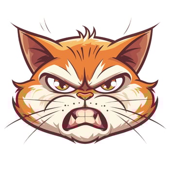 Mad cartoon cat with an exaggerated angry face in style vector