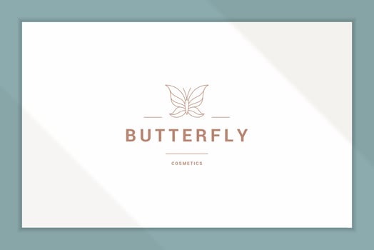Linear style logo of elegant butterfly line style vector