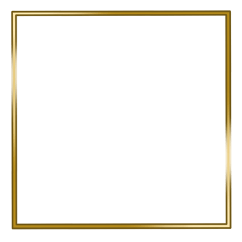 Gold Square Frame on Transparent Background png