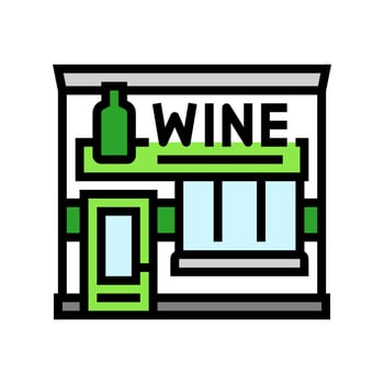 wine bar street food cafe color icon illustration vector