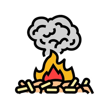 emissions wood pellets color icon illustration vector