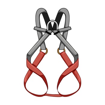 work climbing harnesses cartoon illustration vector